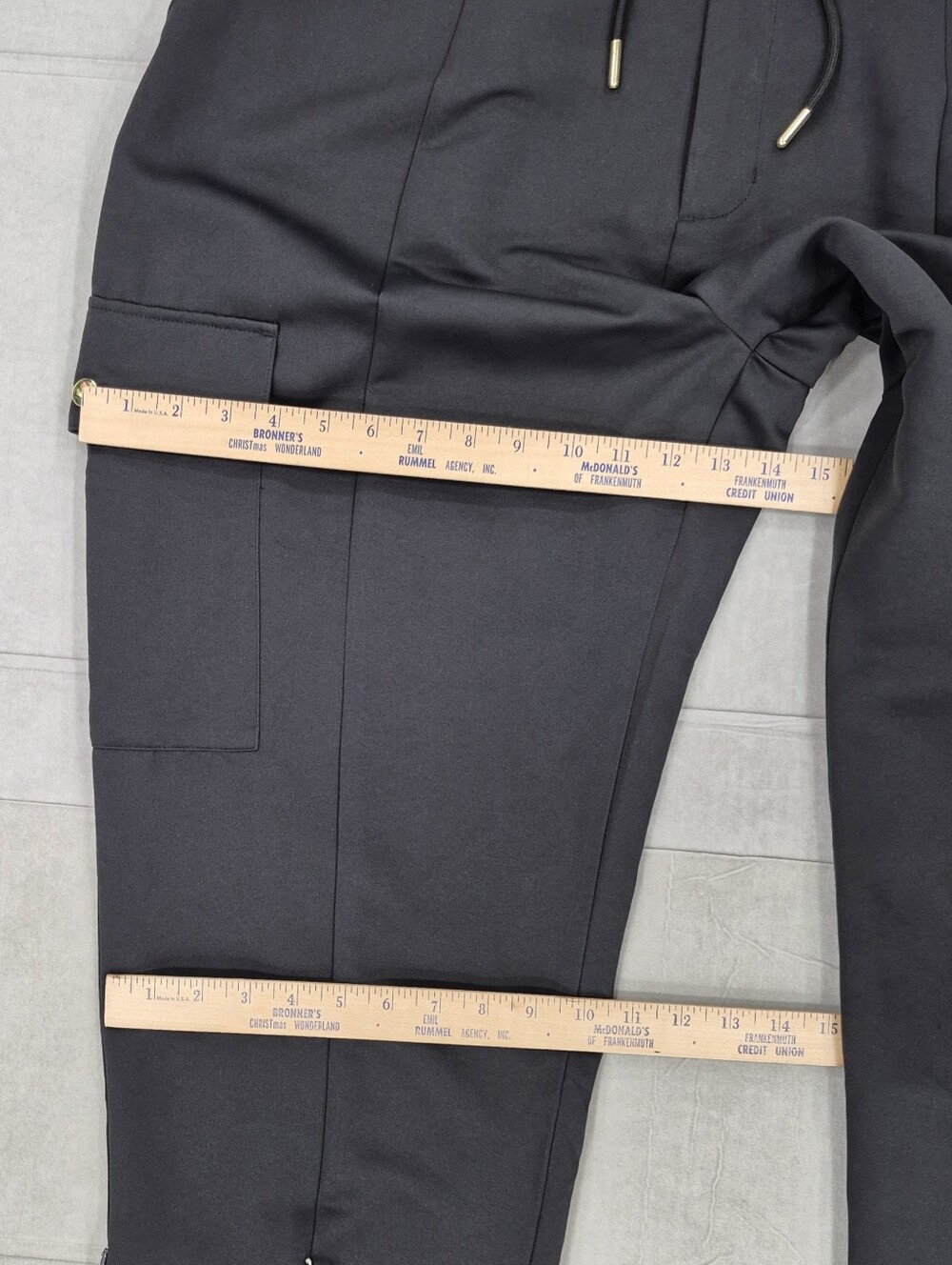 Adidas Originals Cargo Pants women's large black gold logo zipper ankles - Picture 6 of 13
